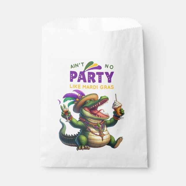 Happy Mardi Gras Alligator Favour Bag (Front)