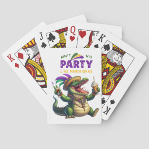 Happy Mardi Gras Alligator Playing Cards
