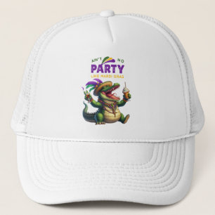 Happy Mardi Gras Alligator Trucker Hat