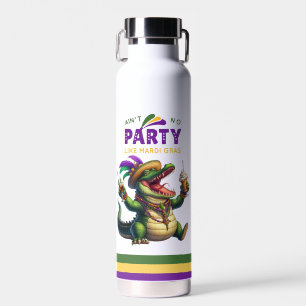 Happy Mardi Gras Alligator Water Bottle