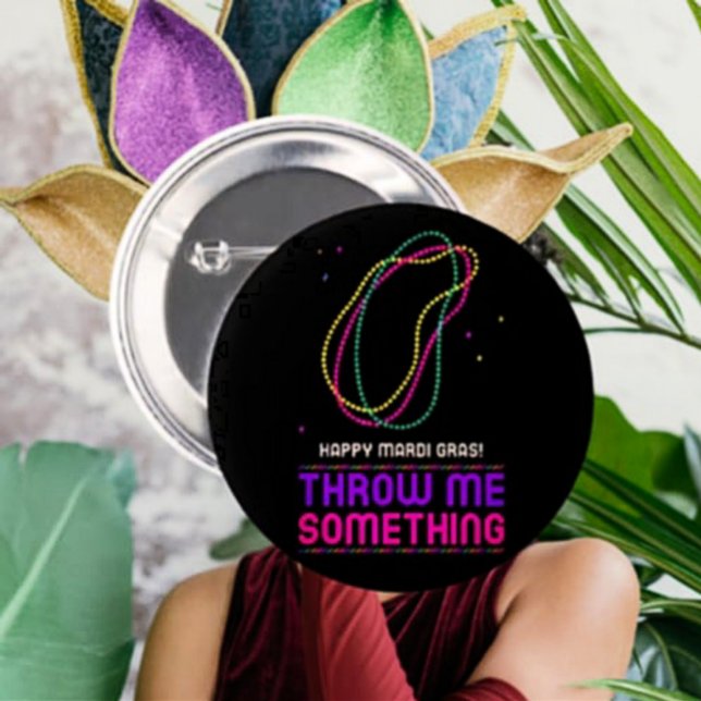 Happy Mardi Gras Beads Button (Creator Uploaded)