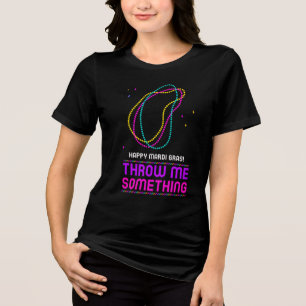 Happy Mardi Gras Beads T-Shirt Tri-Blend Shirt
