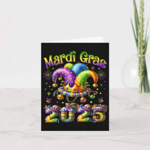 Happy Mardi Gras Carnival 2025 Mardi Gras Jester O Card