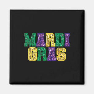 Happy Mardi Gras Carnival Fat Tuesday Fleur De Lis Magnet