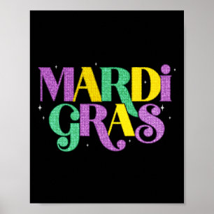 Happy Mardi Gras Carnival Fat Tuesday Fleur De Lis Poster