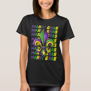 Happy Mardi Gras Carnival Fat Tuesday Fleur De Lis T-Shirt