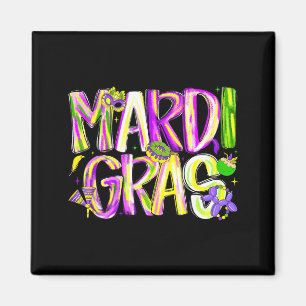 Happy Mardi Gras Carnival Fat Tuesday Men Women Ki Magnet