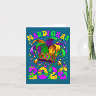 Happy Mardi Gras Carnival Mardi Gras 2026 Jester M Card