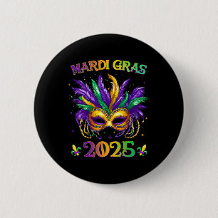 Happy Mardi Gras Carnival Mardi Gras Mask 2025 Jes 6 Cm Round Badge