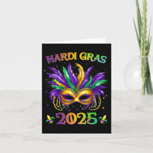 Happy Mardi Gras Carnival Mardi Gras Mask 2025 Jes Card