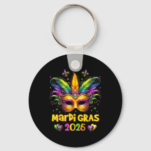 Happy Mardi Gras Carnival Mardi Gras Mask 2025 Jes Key Ring