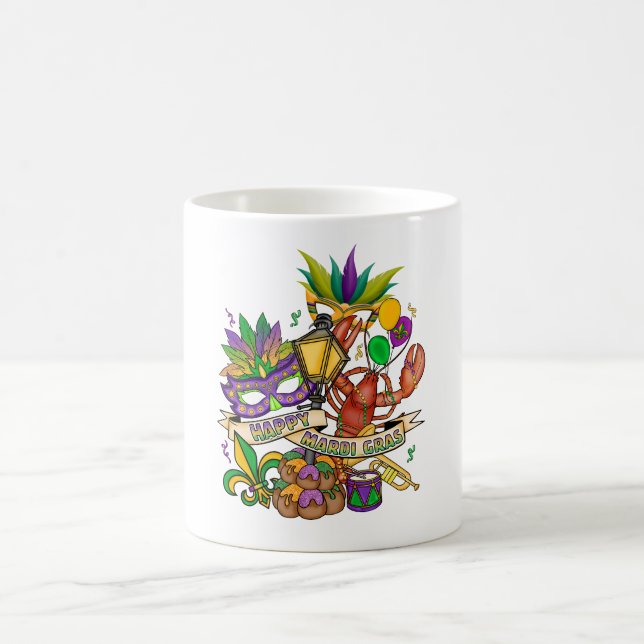 Happy Mardi Gras Coffee Mug (Center)