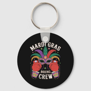 Happy Mardi Gras Day Boxing Crew Masked Player Fan Key Ring