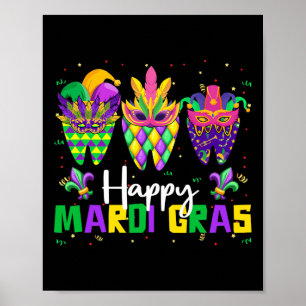 Happy Mardi Gras Dental Squad Dentist Teeth Carniv Poster