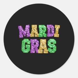 Happy Mardi Gras Fat Tuesday Carnival Festival Par Classic Round Sticker