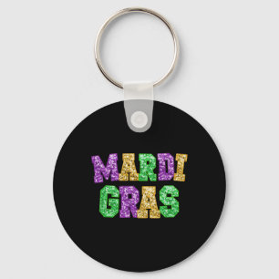 Happy Mardi Gras Fat Tuesday Carnival Festival Par Key Ring