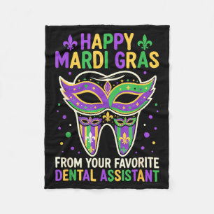Happy Mardi Gras From Your Favorite Dental Istant  Fleece Blanket