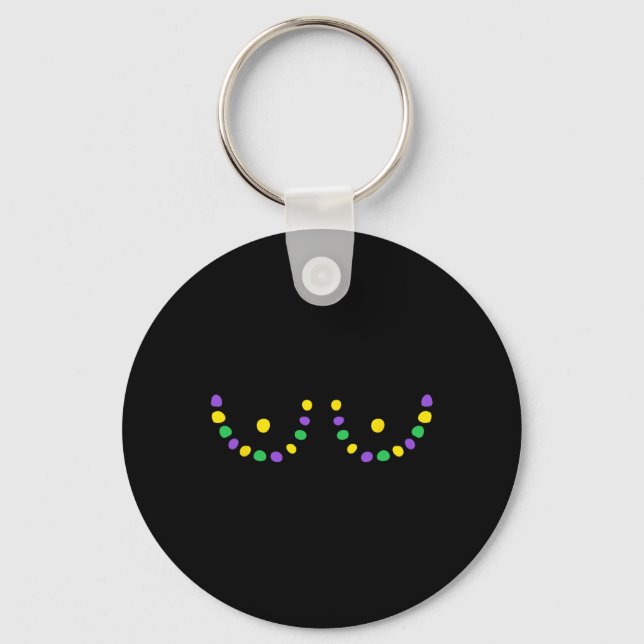 Happy Mardi Gras Funny  Key Ring (Front)