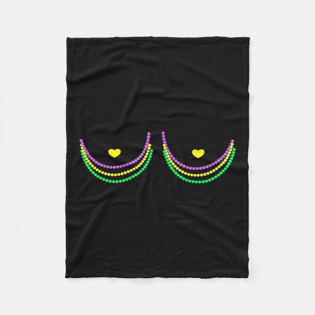 Happy Mardi Gras Funny Mardi  Fleece Blanket (Front)