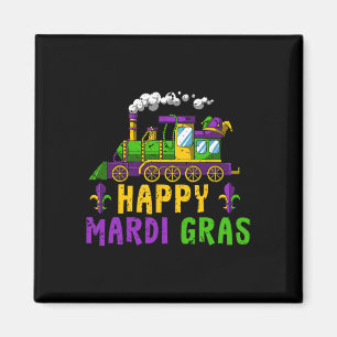 Happy Mardi Gras Jester Train Carnival Parade Part Magnet