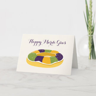 Happy Mardi Gras King Cake Fat Tuesday Card