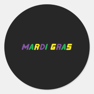 Happy Mardi Gras Louisiana Carnival New Orlean Men Classic Round Sticker