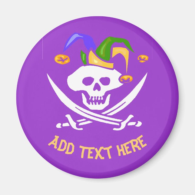 Happy Mardi Gras Pirate Magnet (Front)