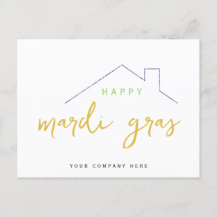 Happy Mardi Gras Realty House  Postcard