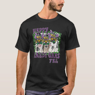 Happy Mardi Gras Y'all Western Country Farm Heifer T-Shirt