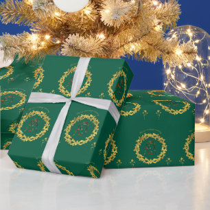 Happy Marriage ceremony green Wrapping Paper