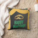 Happy marriage throw pillow, Love-themed pillow<br><div class="desc">💍 Personalised Happy Marriage Throw Pillow – Romantic & Custom Wedding Gift 💍 Celebrate love and commitment with this Happy Marriage Throw Pillow, a beautiful blend of elegance and comfort. Perfect for newlyweds, anniversary celebrations, and engagement gifts, this romantic decorative cushion adds a heartfelt touch to any home. Whether placed...</div>