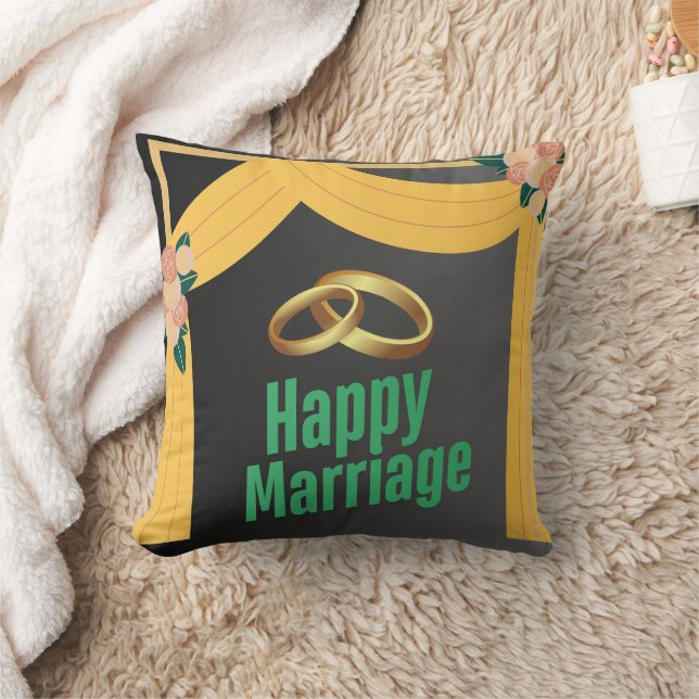 Happy marriage throw pillow, Love-themed pillow (Blanket)