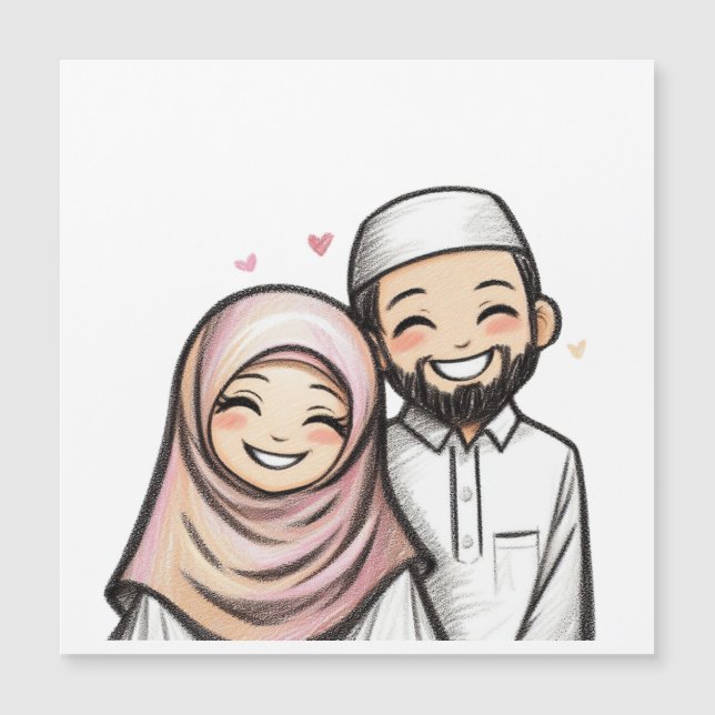 Happy Married Muslim Couple (Front)