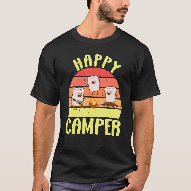   Happy Marshmallow Camper Cute For Kids Women Men T-Shirt (Front)