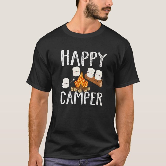 Happy Marshmallow Camper Cute For Kids Women Men T-Shirt (Front)