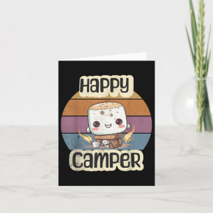 Happy Marshmallow Camper Cute Girls Kids Camp Camp Card