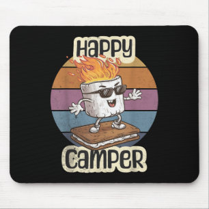 Happy Marshmallow Camper Cute Girls Kids Camp Camp Mouse Pad