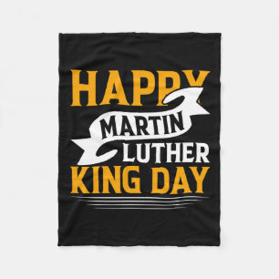 Happy Martin Luther King Day Sticker  Fleece Blanket