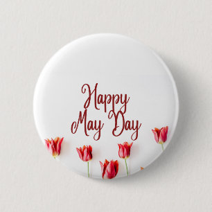 Happy May Day 6 Cm Round Badge