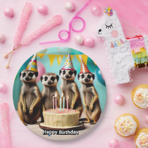 Happy Meerkat Birthday, Paper Plate