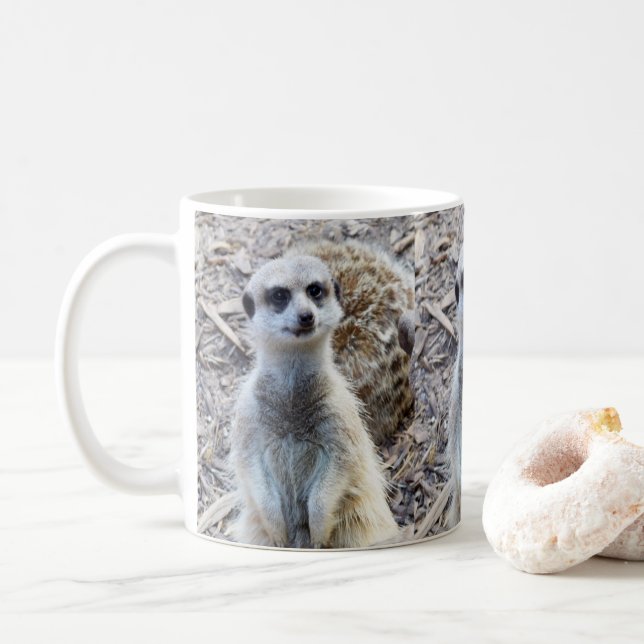 Happy Meerkat, Coffee Mug (With Donut)