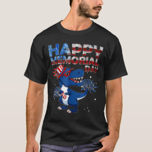 Happy Memorial Day 4th Of July Dinosaur American F T-Shirt