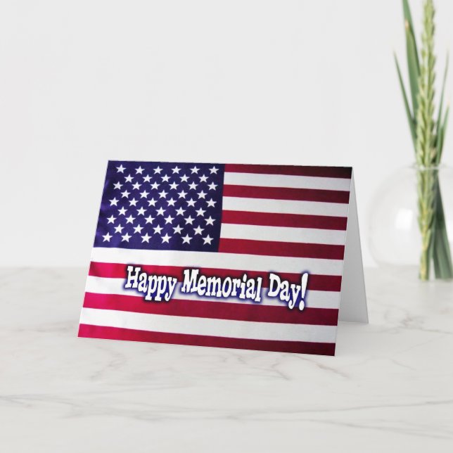 Happy Memorial Day - American Flag Card (Front)