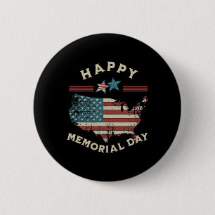Happy Memorial Day American Flag Memorial Day 4th  6 Cm Round Badge