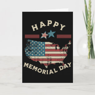 Happy Memorial Day American Flag Memorial Day 4th  Card
