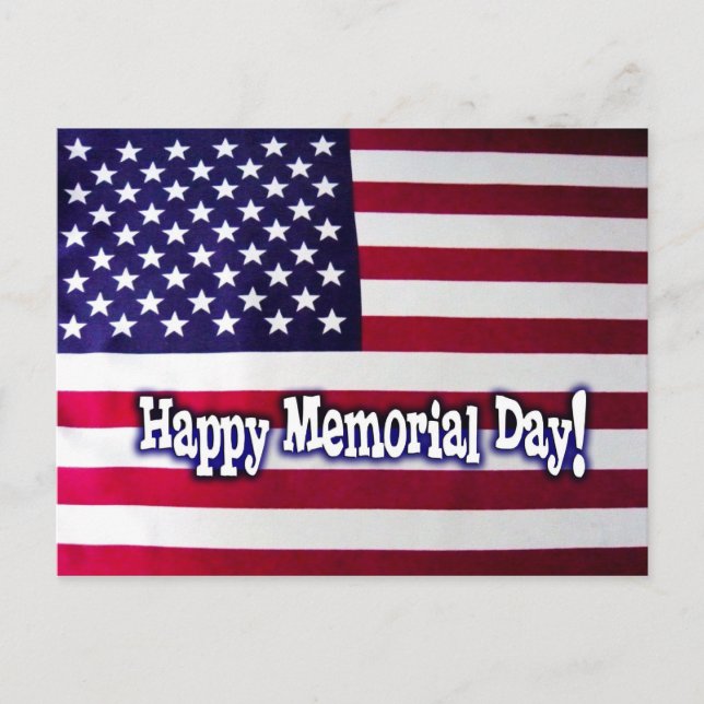 Happy Memorial Day American Flag Postcard (Front)