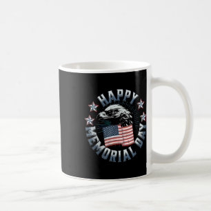 Happy Memorial Day Bald Eagle American Flag Coffee Mug