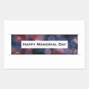 Happy Memorial Day (bokeh) Rectangular Sticker