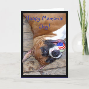 Happy Memorial Day boxer greeting card