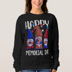 Happy Memorial Day Gnome Usa Flag American Patriot Sweatshirt
